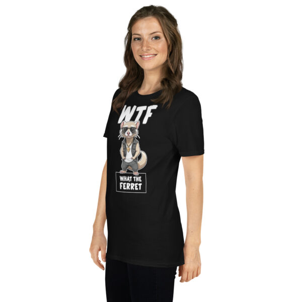 WTF WHAT THE FERRET Short-Sleeve Unisex T-Shirt - Kwirky with Freddie - Image 3