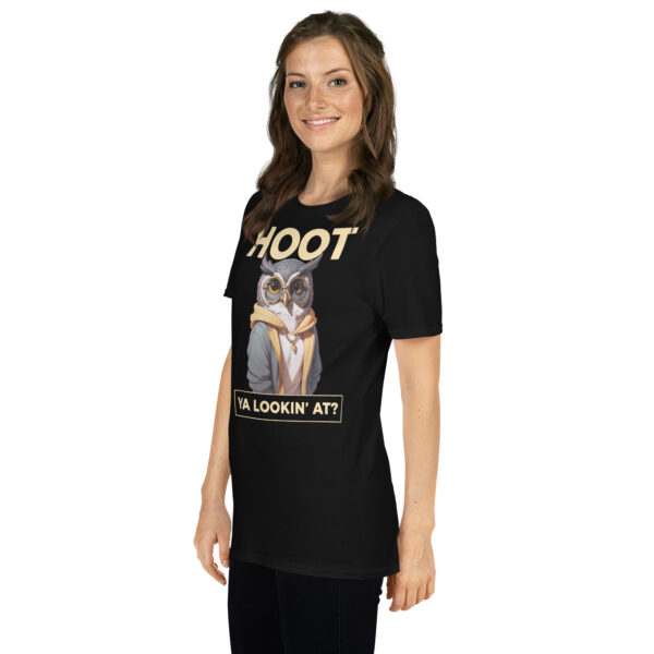 HOOT YA LOOKIN AT Short-Sleeve Unisex T-Shirt - Kwirky with Oliver Owl - Image 3