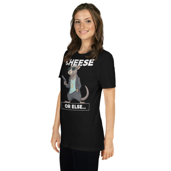 CHEESE OR ELSE Short-Sleeve Unisex T-Shirt - Kwirky with Rog the Rat - Image 3