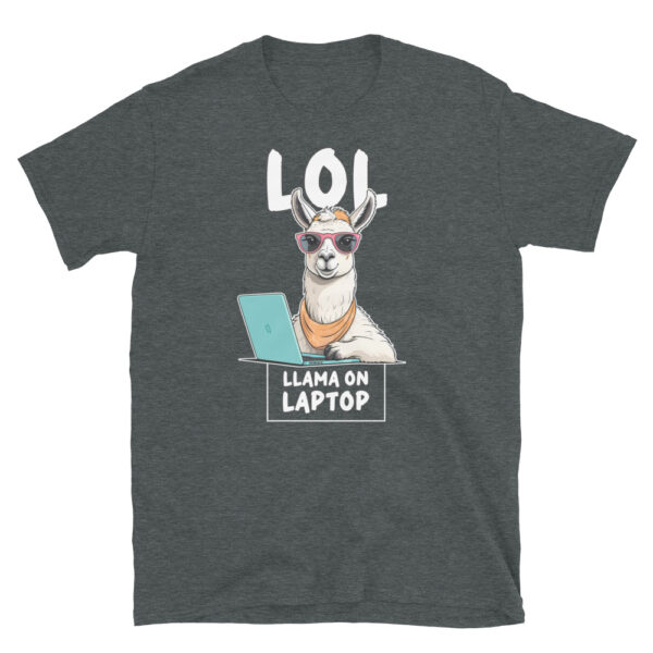 LOL LLAMA ON LAPTOP Short-Sleeve Unisex T-Shirt - Kwirky with Liam - Image 5