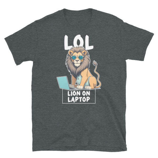 LOL LION ON LAPTOP Short-Sleeve Unisex T-Shirt - Kwirky with Leo - Image 5