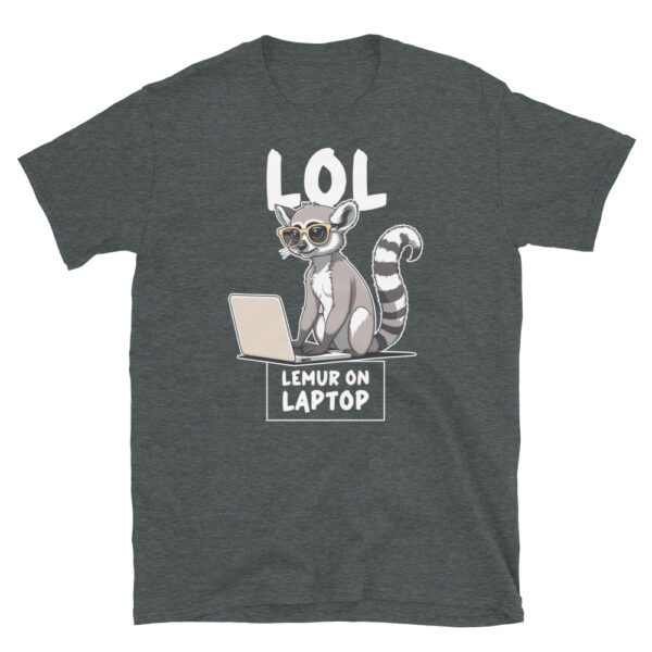 LOL LEMUR ON LAPTOP Short-Sleeve Unisex T-Shirt - Kwirky with Lenny - Image 5