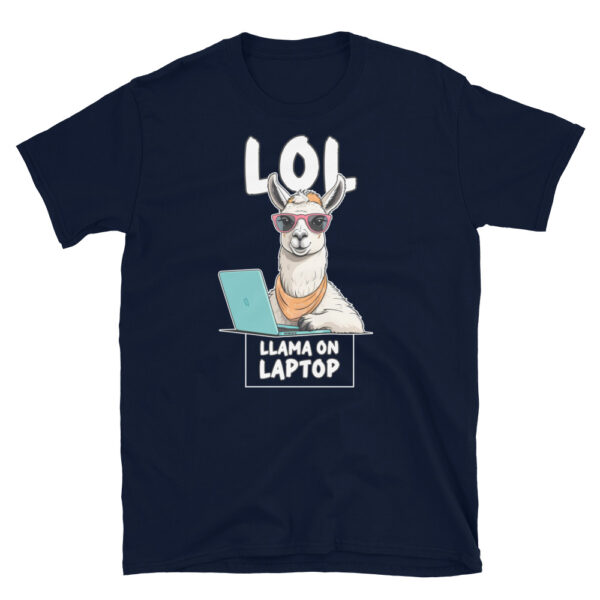 LOL LLAMA ON LAPTOP Short-Sleeve Unisex T-Shirt - Kwirky with Liam - Image 4