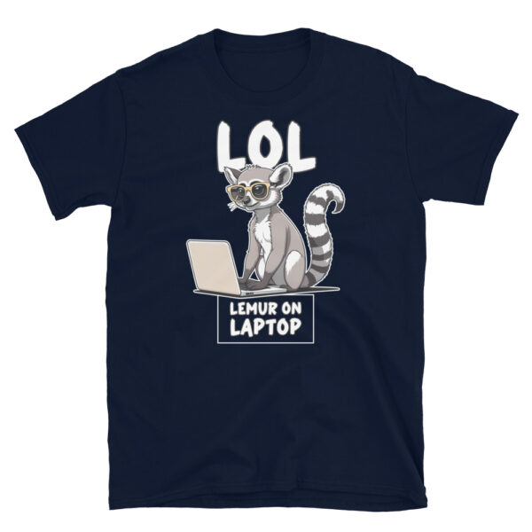 LOL LEMUR ON LAPTOP Short-Sleeve Unisex T-Shirt - Kwirky with Lenny - Image 4