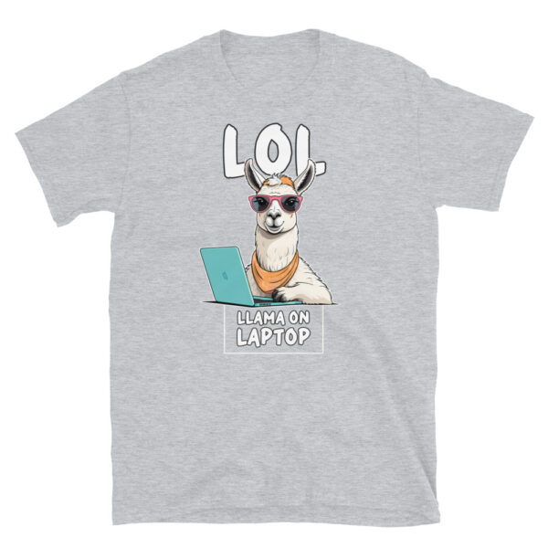 LOL LLAMA ON LAPTOP Short-Sleeve Unisex T-Shirt - Kwirky with Liam - Image 6