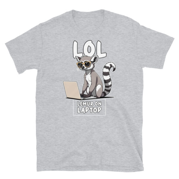 LOL LEMUR ON LAPTOP Short-Sleeve Unisex T-Shirt - Kwirky with Lenny - Image 6