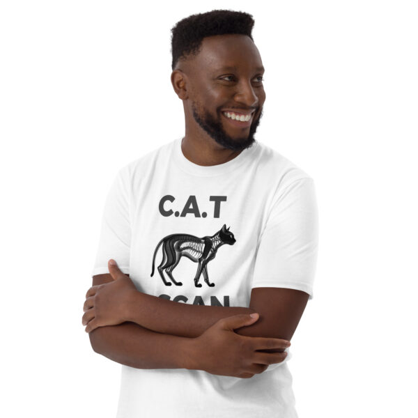 CAT SCAN Medical Theme Unisex Basic Softstyle Short-Sleeve T-Shirt - with Kaz the Cat - Image 2