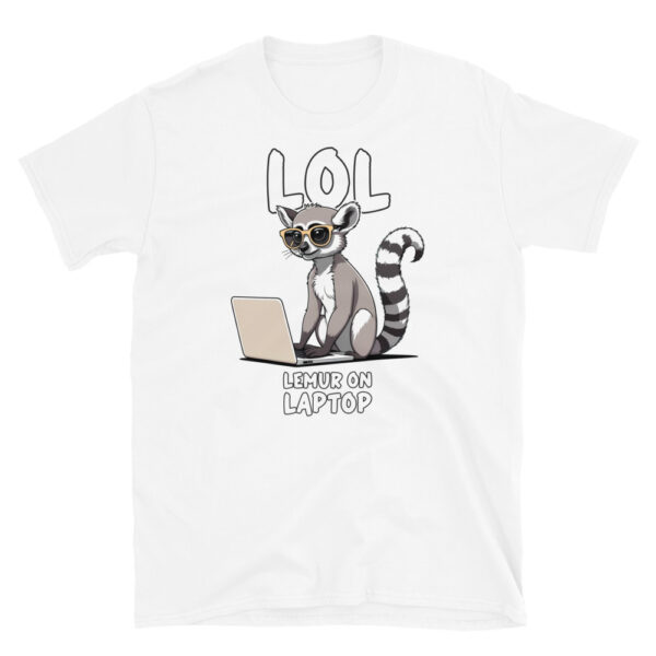 LOL LEMUR ON LAPTOP Short-Sleeve Unisex T-Shirt - Kwirky with Lenny - Image 7