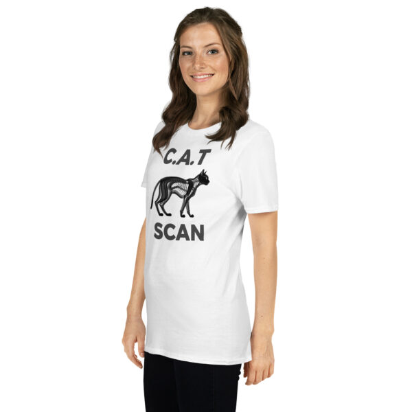 CAT SCAN Medical Theme Unisex Basic Softstyle Short-Sleeve T-Shirt - with Kaz the Cat - Image 3